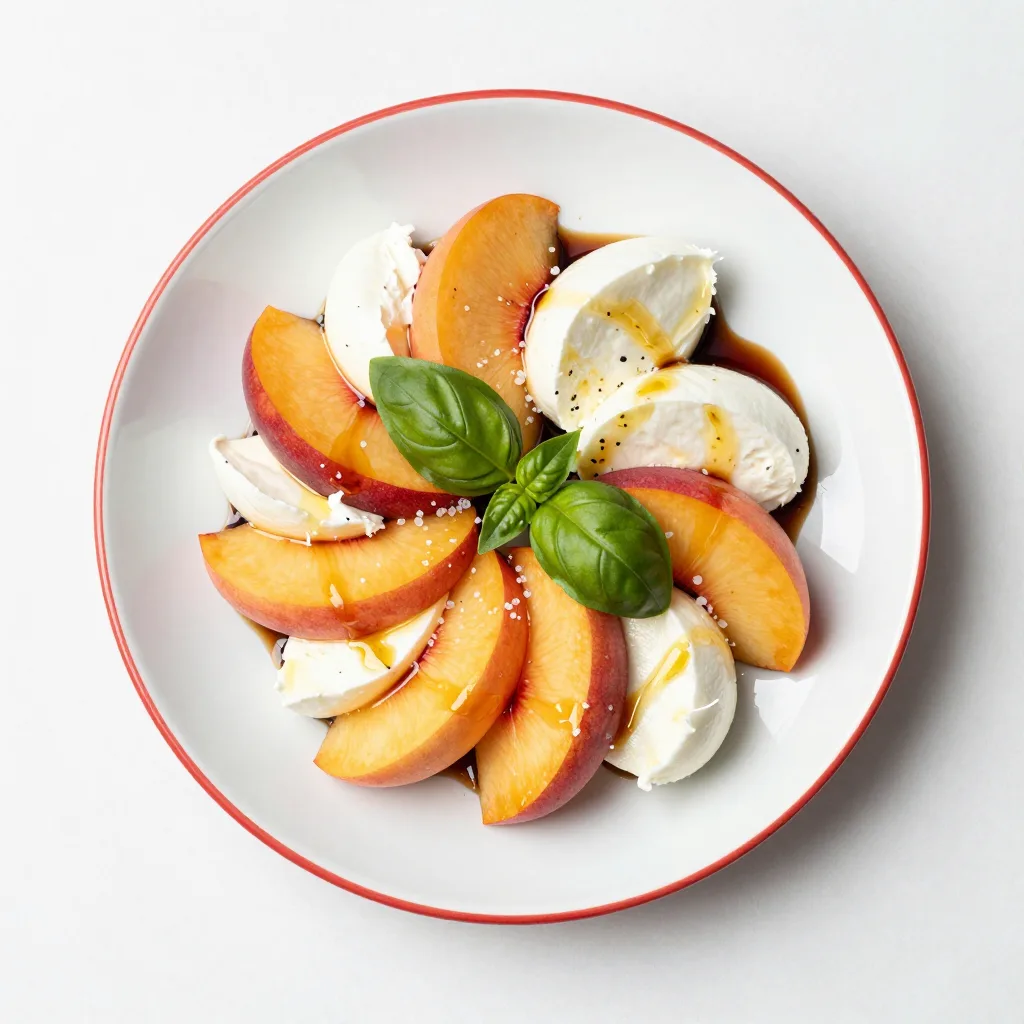 Caprese de Bufflonne et Pêches