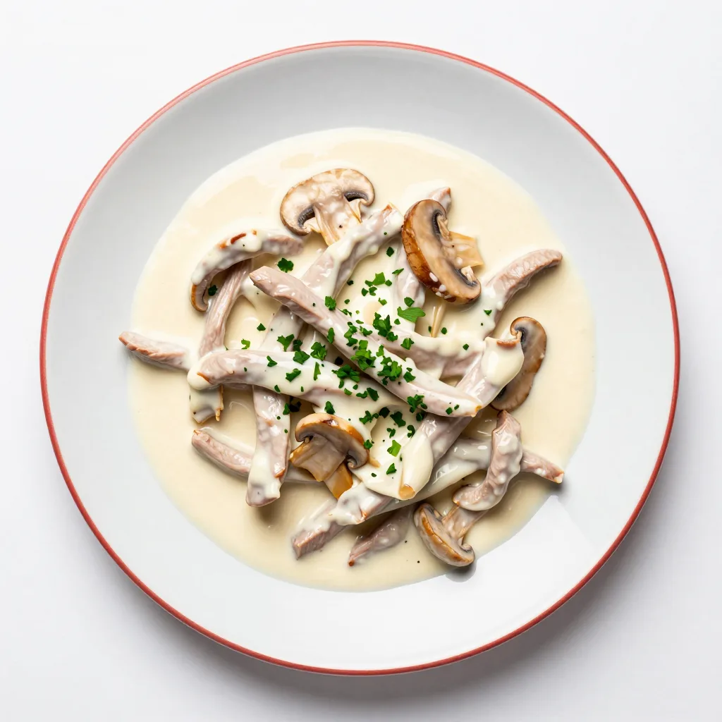 Veal in Creamy Mushroom Sauce