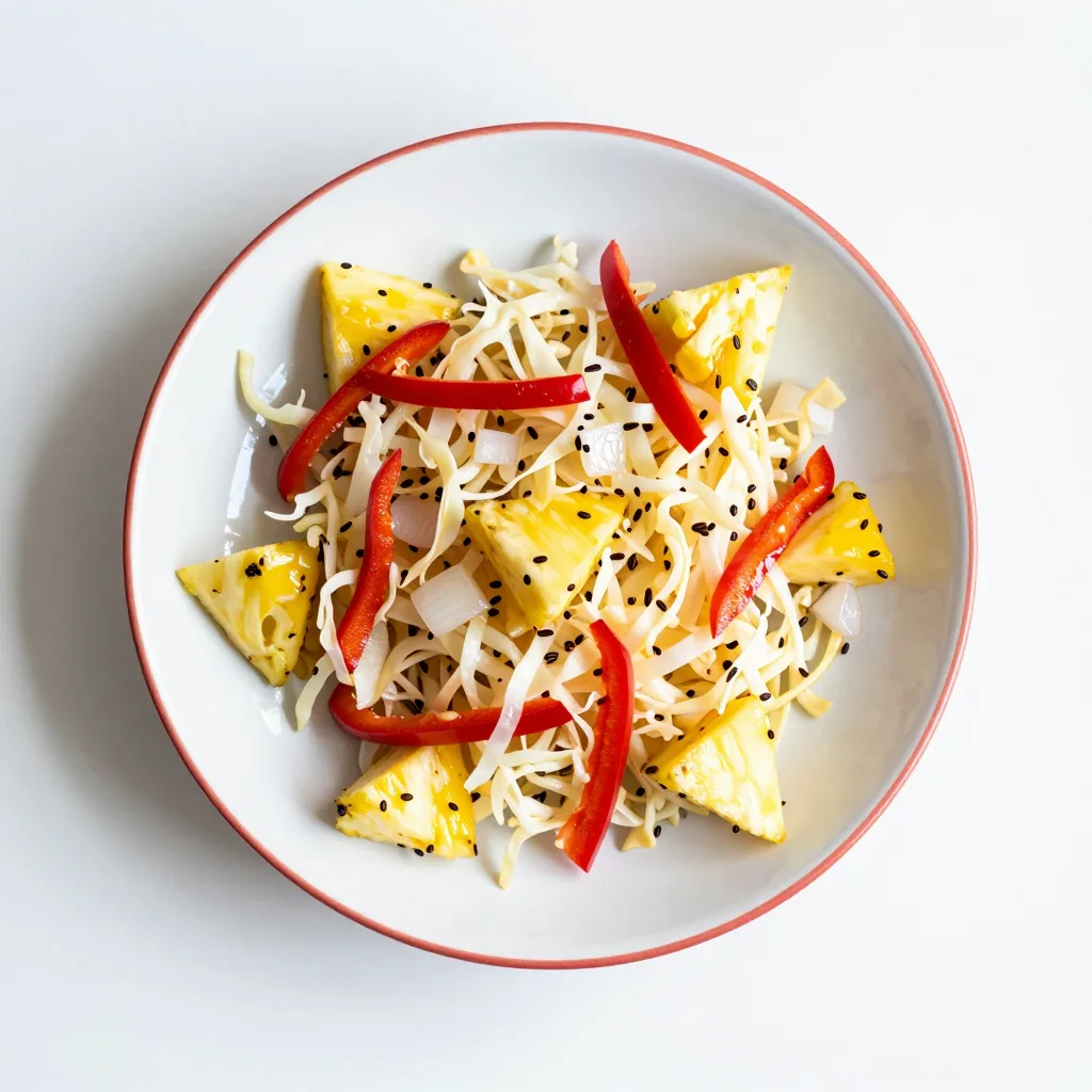 Sauerkrautsalat mit Ananas und Paprika
