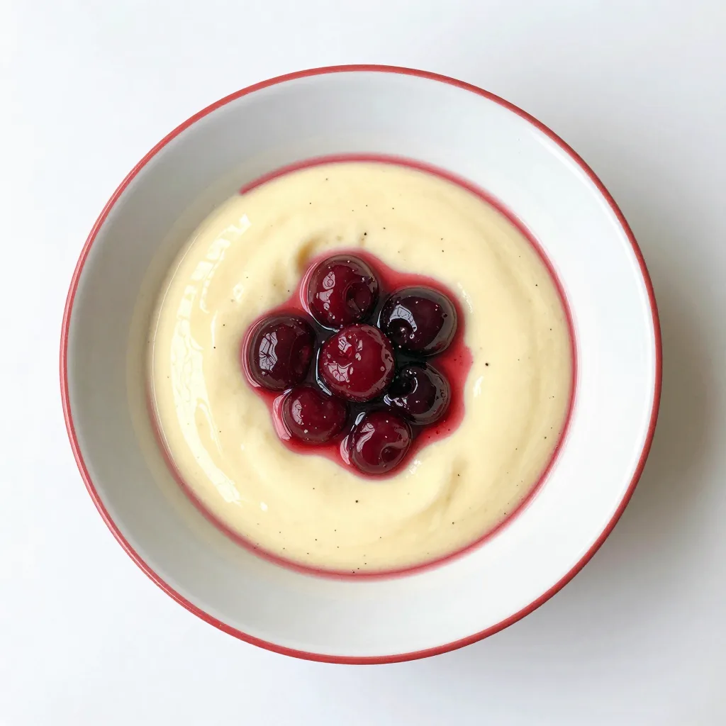 Vanillepudding mit Kirschen